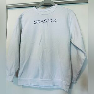 Seaside Comfort Colors White Crewneck Youth Sweatshirt in XL